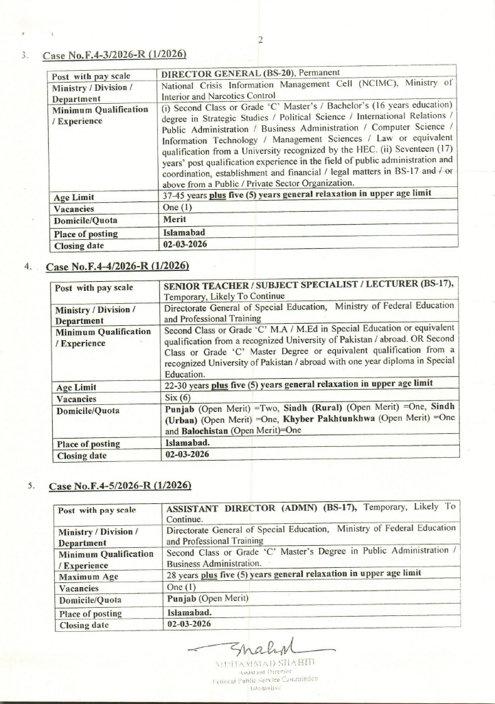 FPSC Consolidated Advertisement 012026 1