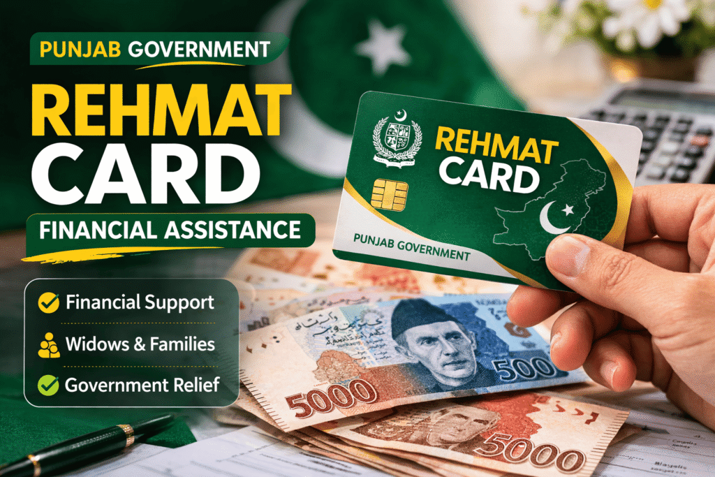 Rehmat Card Punjab government financial assistance program for widows and families in Pakistan