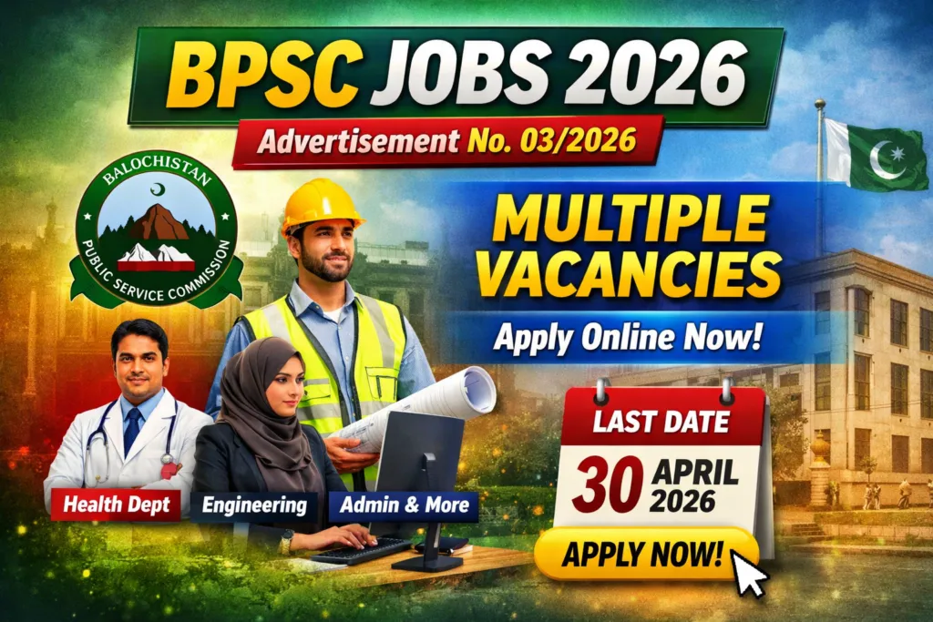 BPSC Jobs 2026 Advertisement No 03 Balochistan Public Service Commission
